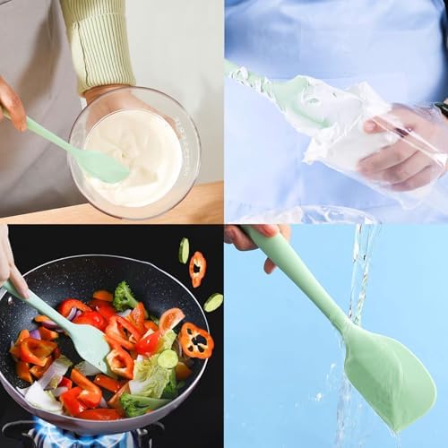 KAKAMINA Silicone Spatula Set, 8 Pack 11 Inch,Seamless One-Piece
