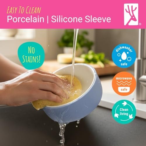 Elk and Friends Kids/Toddler Porcelain Bowls + Silicone Sleeves | 4pk