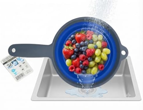 Collapsible Colander with Handle Space Saving Silicone Folding