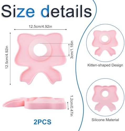 INCREWAY Pink Bow Silicone Faucet Splash Guard Mat 2PCS, Sink Faucet