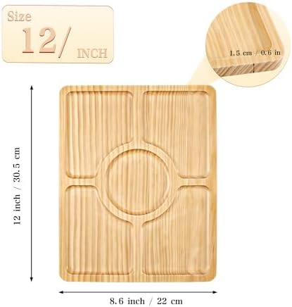 3-Piece Bamboo Cutting Boards and 1-Piece Rectangular Divided Wood