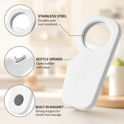 2-Pack Rolling Can Organizer for Refrigerator, Bottle Opener