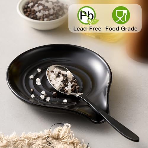 Gencywe® Spoon Rest for Stove Top, 6.1" Large Ceramic Spoon Holder for