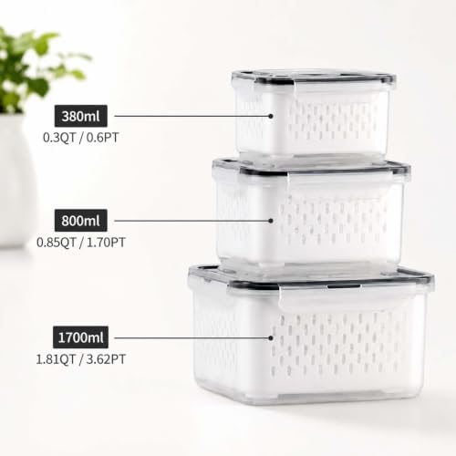 SakerPlus Food Storage Containers with Removable Colander