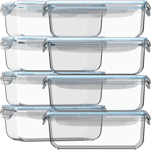 Razab 16 Pc 30 Oz Glass Meal Prep Containers
