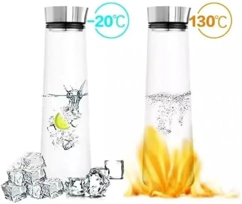 Drinking Glass Water Pitcher with Lid Fridge Carafe