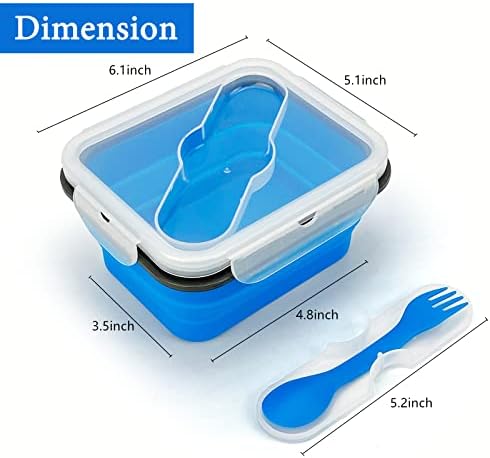 Small Silicone Collapsible Snacks Container with lid and 2 in 1 Spoon