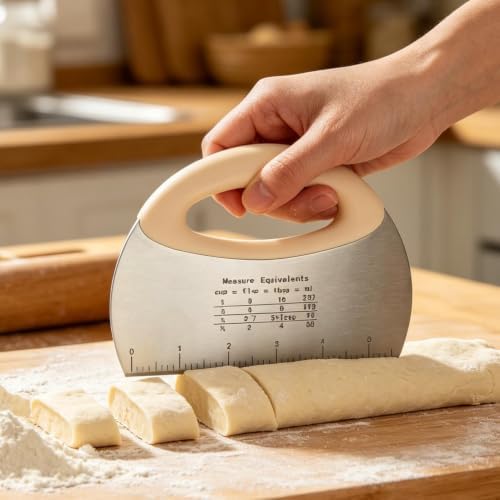 Dough Cutter For Bread And Pizza Dough, Bench Scraper Kitchen Utensil