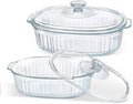 M MCIRCO 4-Piece Glass Casserole Baking Dish, Set of 2 Casseroles With