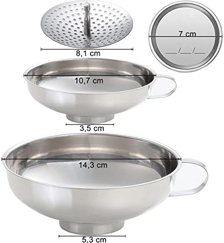 Kalave Canning Funnel, Food Grade Stainless Steel Canning Funnels with