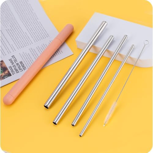 Stainless Steel Straw Set 215mm(8.5") Long, 0.24"/0.31"/0.39"/0.5"
