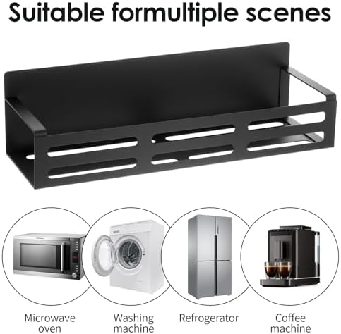 3-Pack Black Magnetic Spice Rack with Paper Towel Holder
