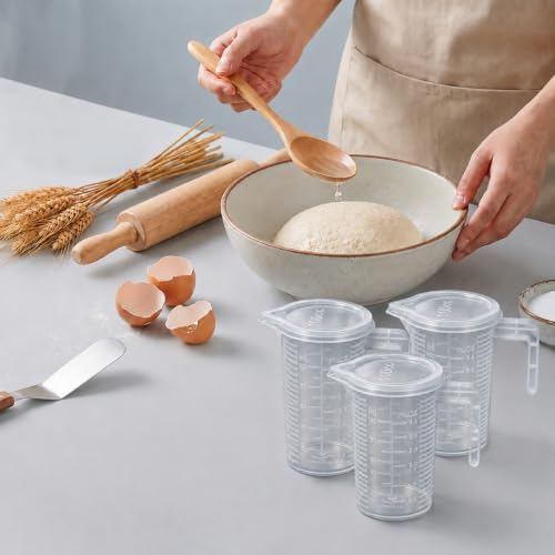100ml Plastic Graduated Beaker, 2 Pack Oil Measuring Container Liquid
