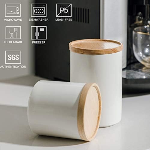 Sweejar Kitchen Canisters Ceramic Food Storage Jar, Stackable