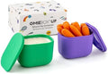Omie OmieBox UP Leakproof Dip Containers, 2 Pack, Purple/Green