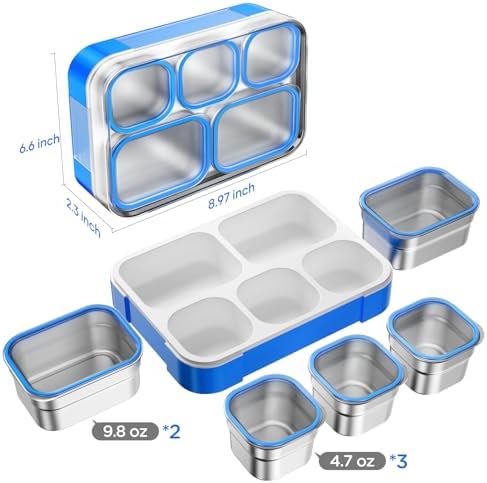 Lunch Box Stainless Steel Bento for Kids Adults Leakproof BPA-Free
