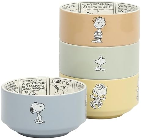 Peanuts Snoopy Bonbon Bites 4-Piece 5.5-Inch Decorated Stoneware