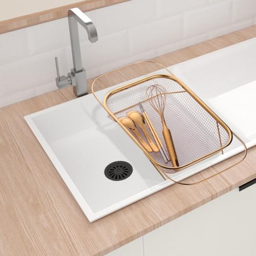 CHICIRIS Over The Sink Colander Strainer Fine Mesh Basket Stainless