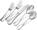 18/10 Stainless Steel Silverware Set for 8, 40 Piece Teardrop Flatware Set