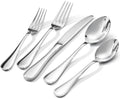 18/10 Stainless Steel Silverware Set for 4, 20 Piece Teardrop Flatware