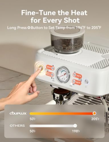 COUPLUX 50s Espresso Machine with Grinder, 58mm, 15 Bar