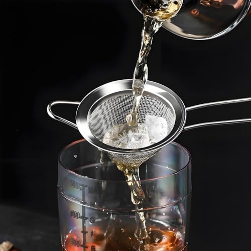 3-Piece Stainless Steel Fine Mesh Strainer Set - Conical Tea &
