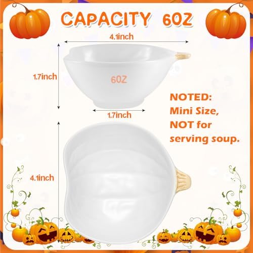 Kolewo4ever 12 Pieces Pumpkin Ramekins Fall Ramekins Ceramic Bowls