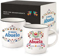 Triple Gifffted La Mejor Abuela and Abuelo Coffee Mugs Set in Spanish