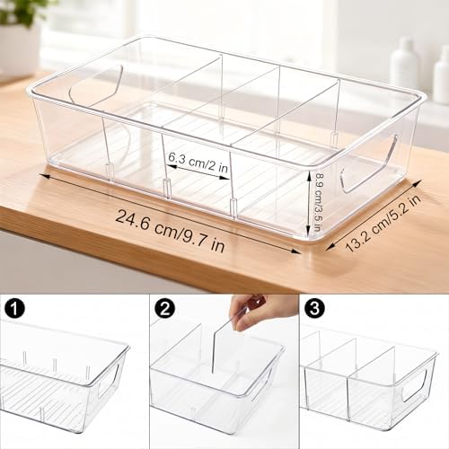 2 Pcs Seasoning Packet Organizer with Detachable Dividers, Storage