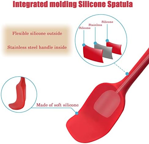 Silicone Spatula Set, Rubber Spoon Spatula for Baking, Heat Resistant