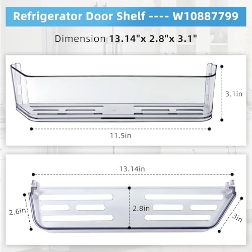 Fetechmate W10887799 W10795606 Refrigerator Door Shelf Bin Compatible