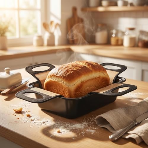2-Pack Nonstick Loaf Pan Set, Carbon Steel Bread Pan with Slings