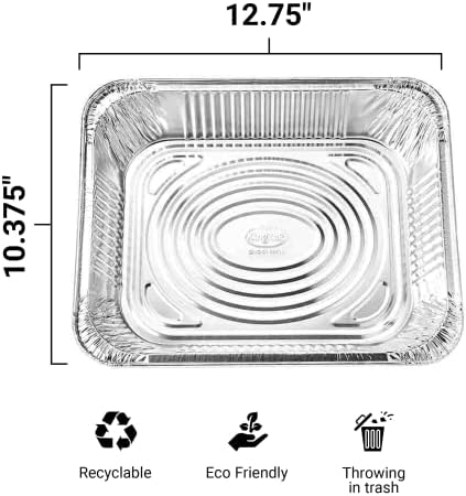 Aluminum Pans Half Size, 9X13, Extra Heavy Duty Disposable Foil Pans