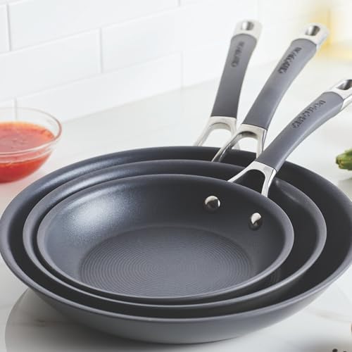 Circulon Radiance Hard Anodized Nonstick Frying Pan Set, 3-Piece, Gray