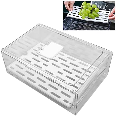 GLOGLOW Refrigerator Storage Box, Stackable PET PP Fridge Organizer