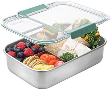 Smash Microwave Safe Stainless Steel 3 Compartment Bento Lunch Box