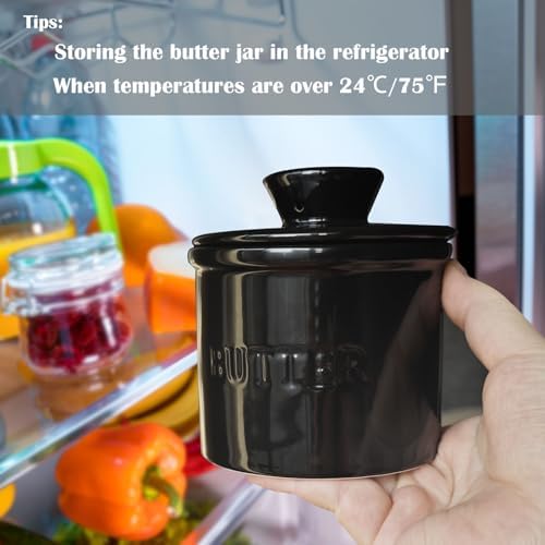 Ceramic Butter Crock, Airtight Butter Crock With Lid for Countertop