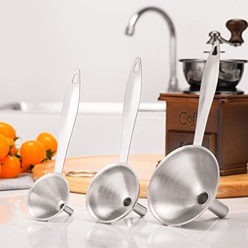 Small Funnels for Filling Bottles, 3 Pcs Stainless Steel Kitchen
