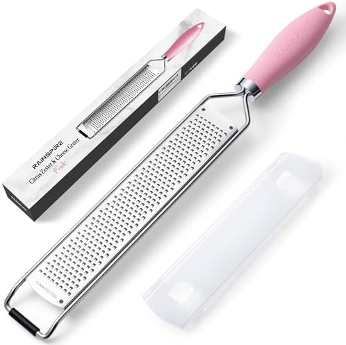 Rainspire Zester Grater with Handle, Lemon Zester Cheese Grater for