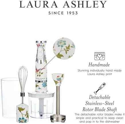 Laura Ashley ElvedenWhite Immersion Blender Handheld,Electric Hand