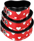 LemonRoad 3 Pcs Valentines Heart Springform Cake Pan 5, 6, 7 Inches