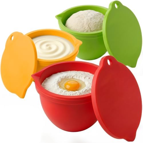 Food Grade Silicone Bowl with Lid for Salad, Easy Clean