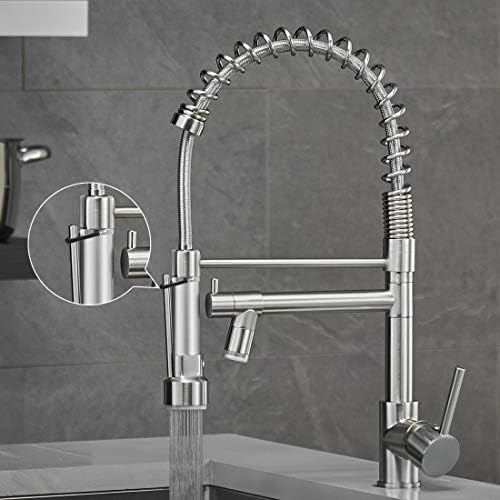 AIMADI Commercial Pull-Down Kitchen Faucet with LED Light