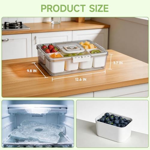 Chilled Portable Snackle Box, Divided Serving Tray
