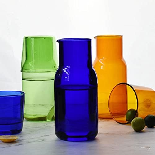 Bedside Glass Water Carafe Set with Cup, Glass Carafe with Lid
