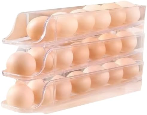 Egg Holder for Fridge Egg Organizer for Fridge 2 Tiers Egg Tray