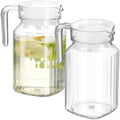 2 Pcs 20oz Plastic Pitcher with Lid - 600ml Cold/hot Acrylic Water Jug