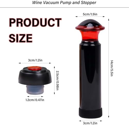 CCSmall Wine Saver Vacuum Pump Set – 1 Pump 4 Reusable Stoppers HJS