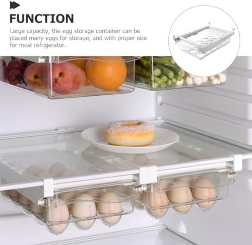 Egg Holder Dispenser for Refrigerator Drawer, 15-count Egg Organizer