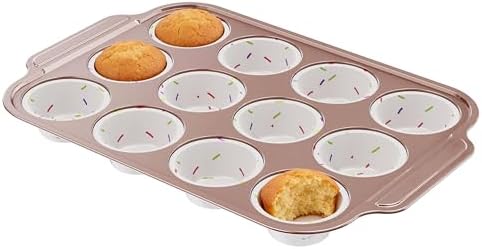 Silicone Muffin Pan for Baking with Metal Frame, 12 Cup Regular Size